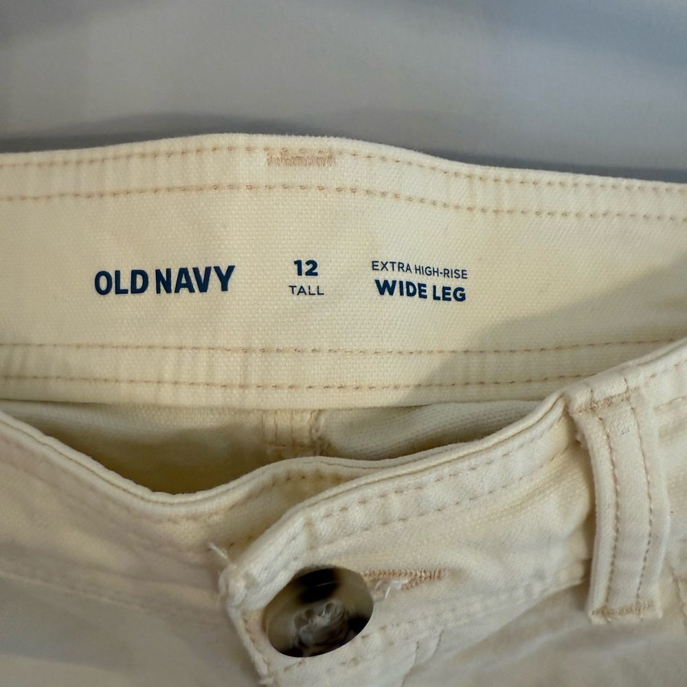 Old Navy 12T Pale Yellow wide Leg Jeans - Picture 3 of 6